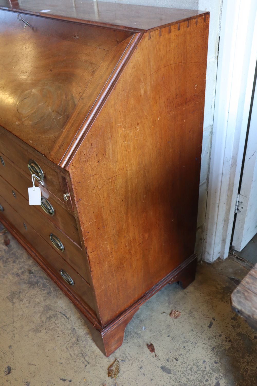 A Georgian mahogany bureau, width 100cm